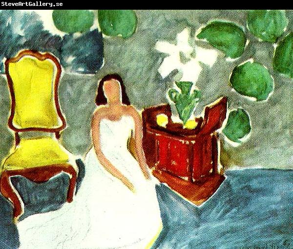 Henri Matisse flicka i vit klanning